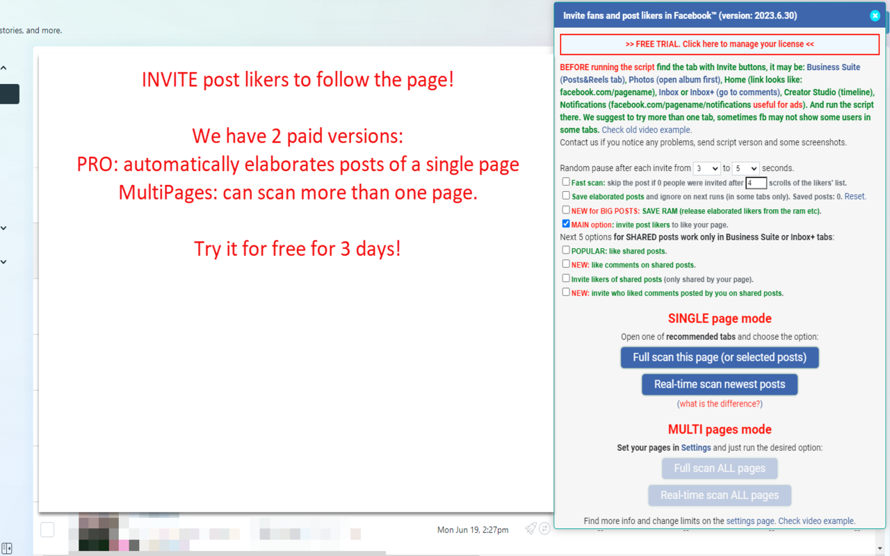 Invite fans and post likers in Facebook™