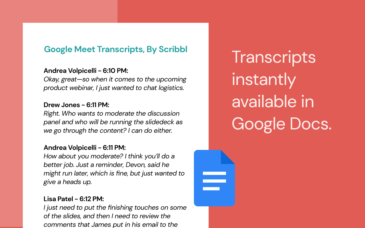 Scribbl: Google Meet AI会议笔记