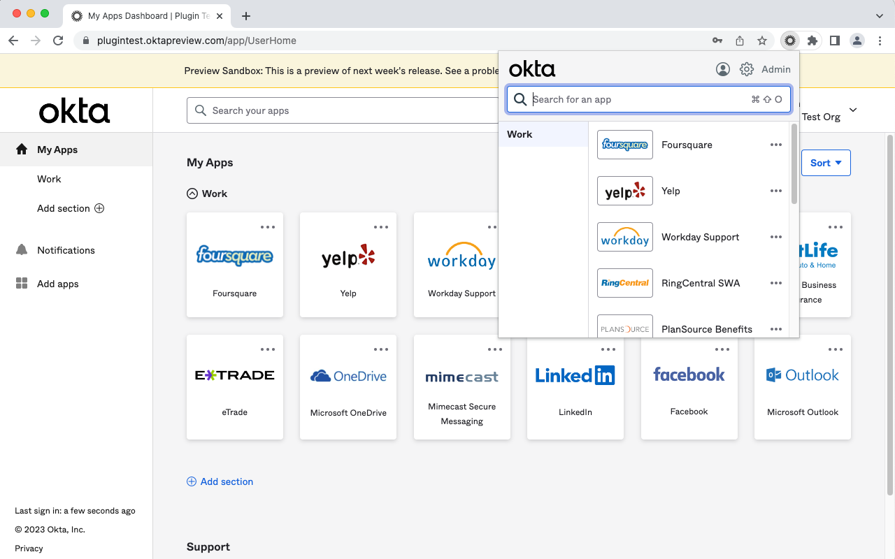 Okta Browser Plugin