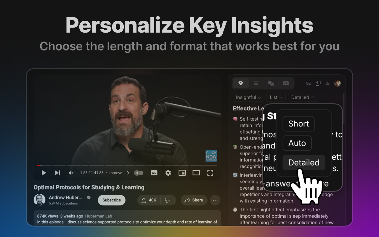 Eightify：AI YouTube 视频摘要工具