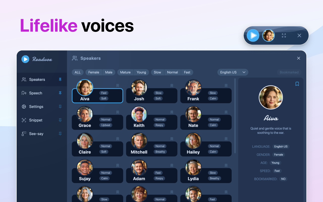 文字转语音 TTS AI | Readvox