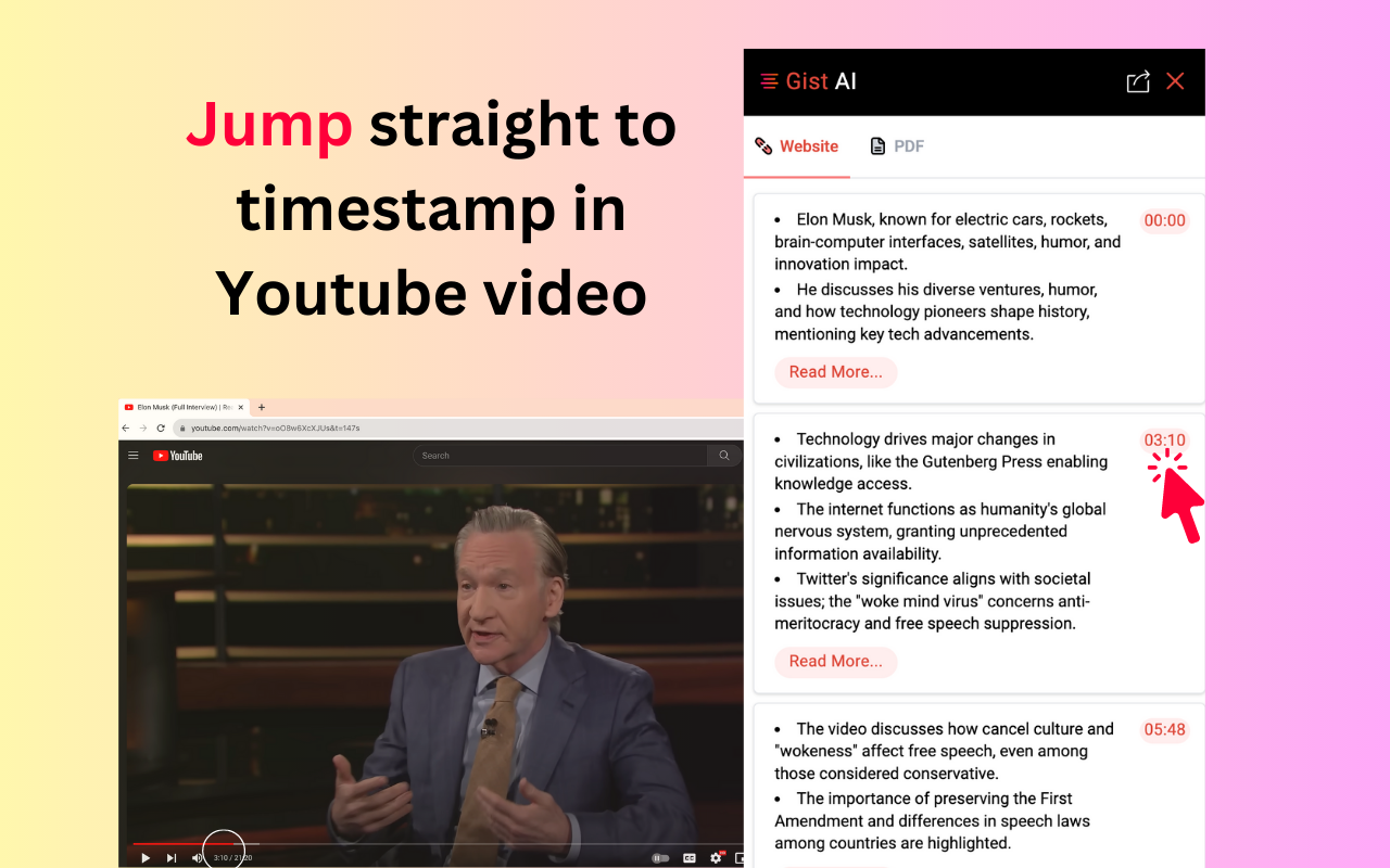 Gist AI: 用ChatGPT摘要Web、YouTube、PDF