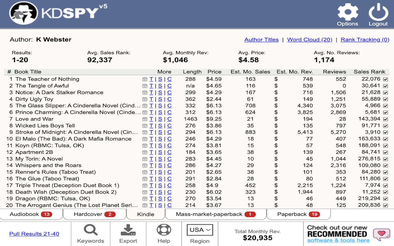 KDSPY – Keyword Research for Authors