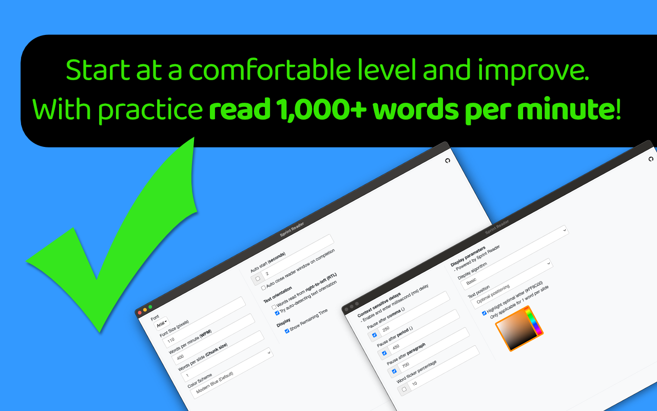Sprint Reader - Speed Reading Extension