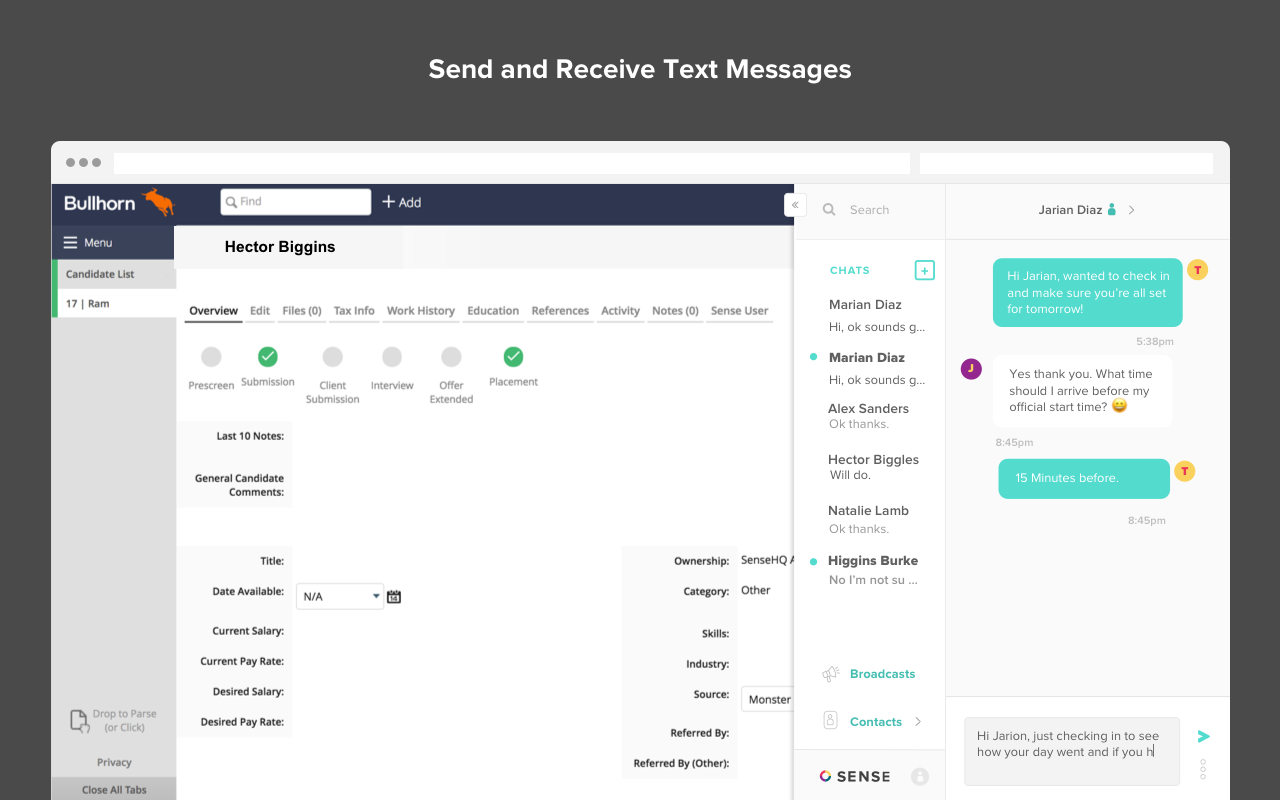 Sense Messaging for Chrome