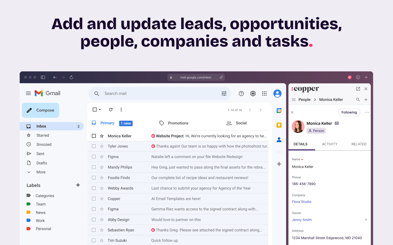 Copper CRM for Gmail and LinkedIn