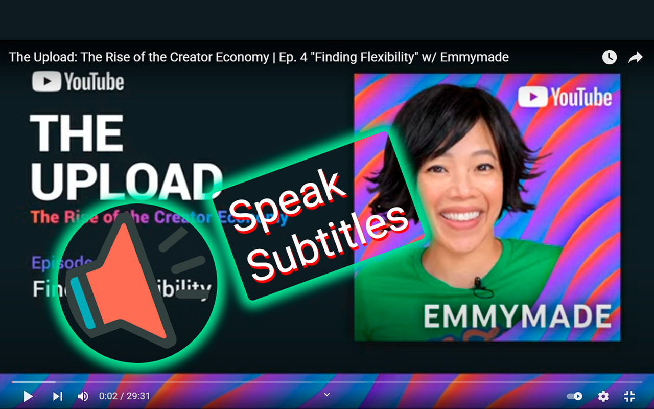 Speak Subtitles for YouTube