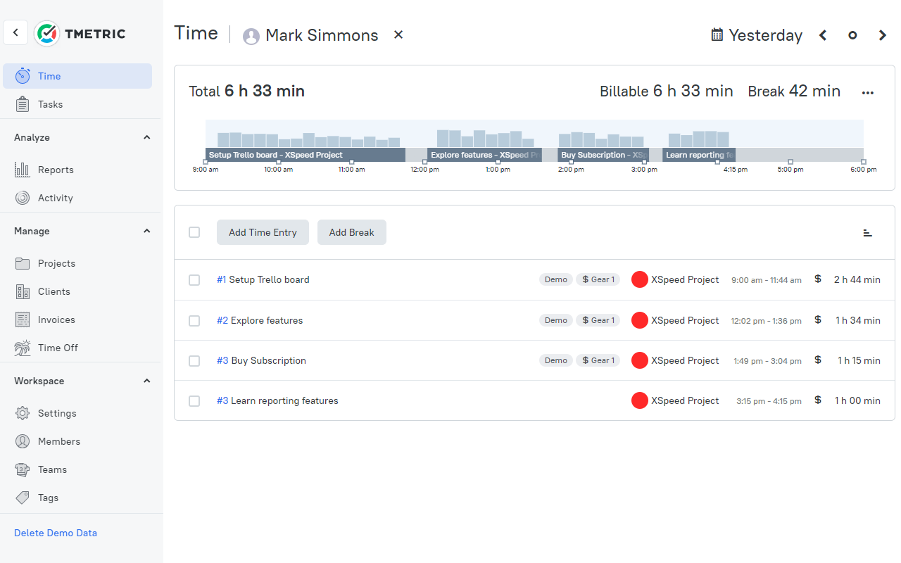TMetric – Time Tracker & Productivity App