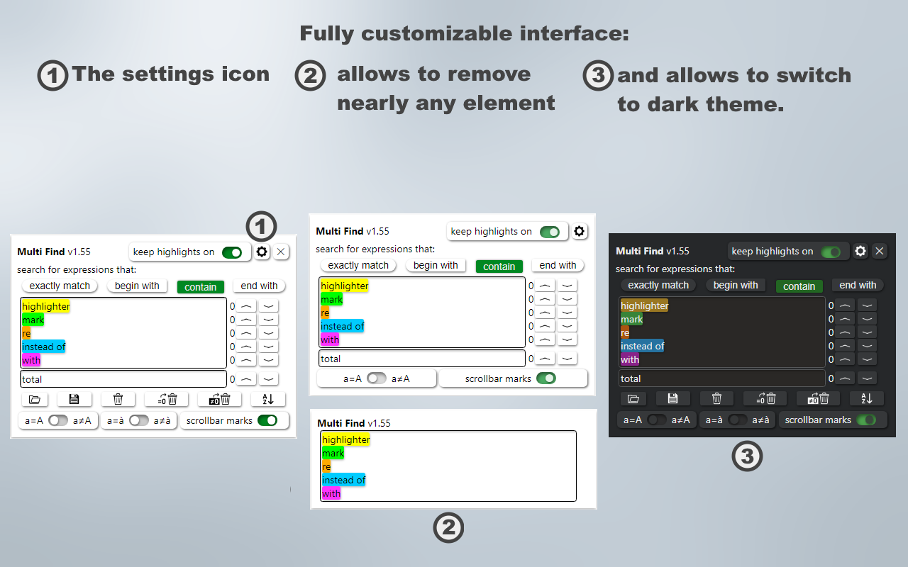 Multi Find: 搜索和高亮显示