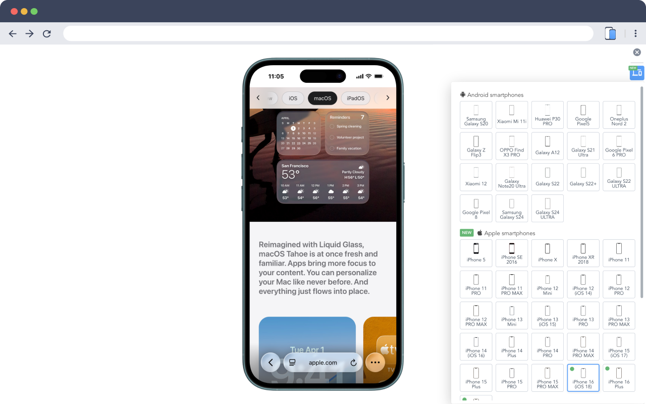 手机模拟器 - 测试响应式网站