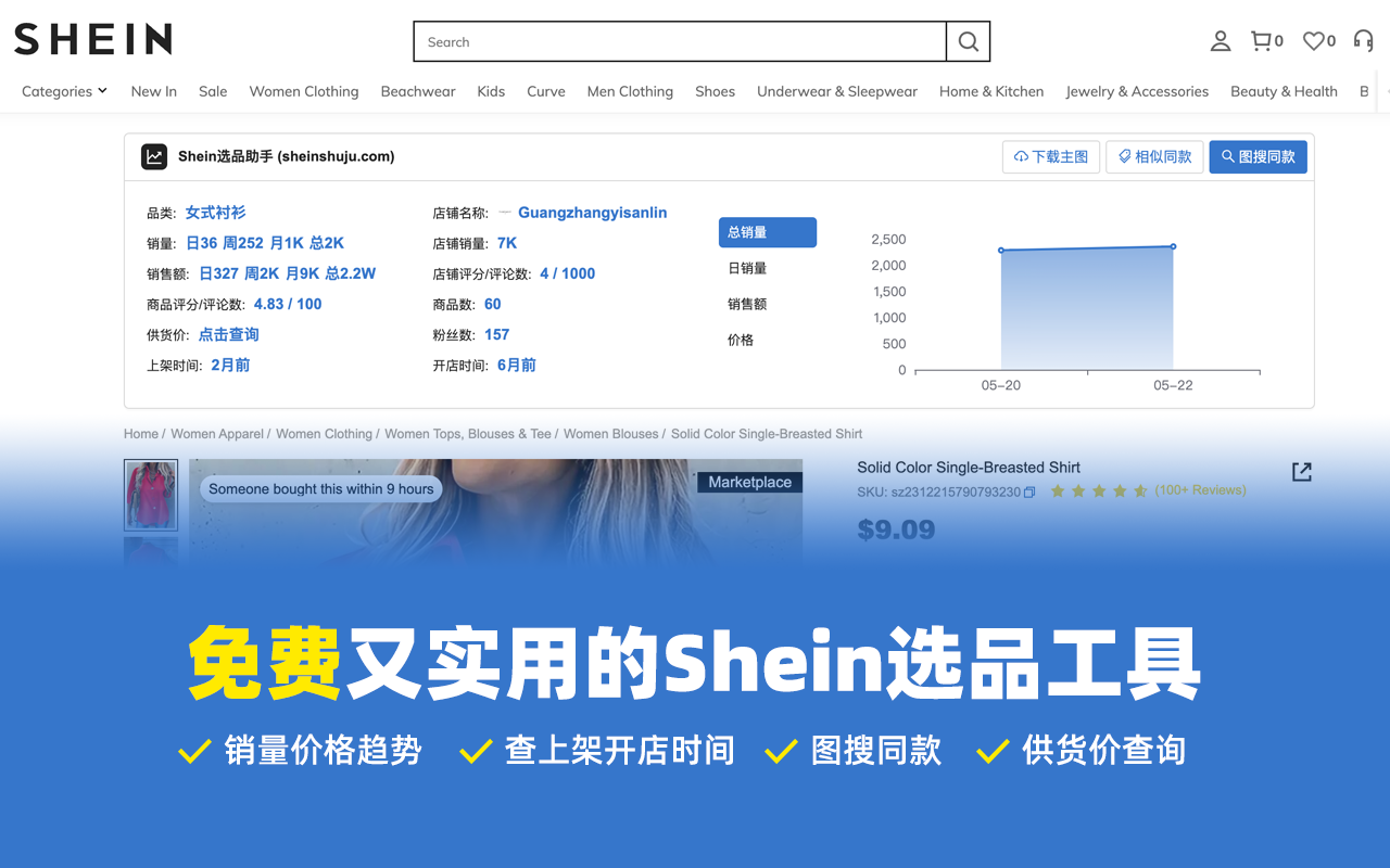 Shein选品助手 - 免费希音选品与数据分析