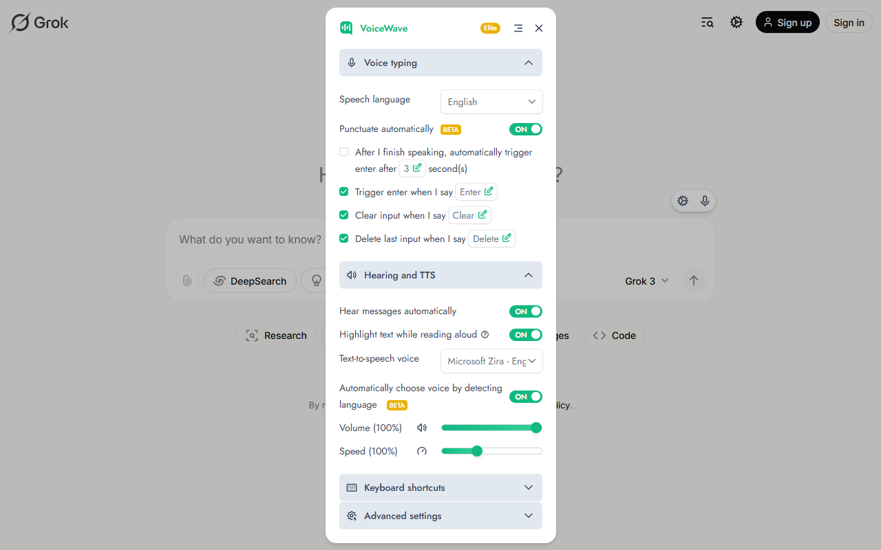 VoiceWave：ChatGPT、DeepSeek、Gemini 等的语音模式