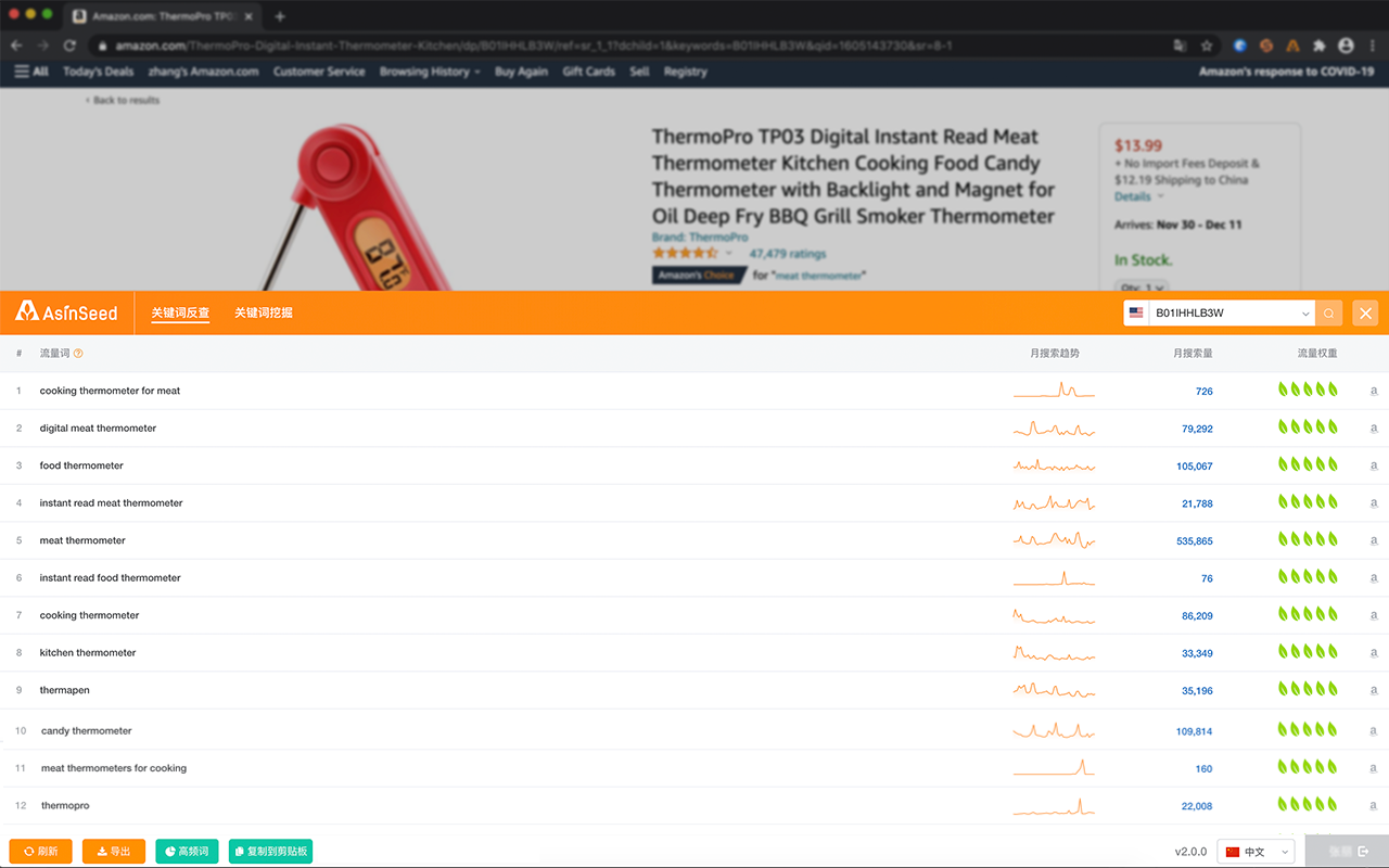 AsinSeed - 最靠谱的亚马逊关键词反查工具
