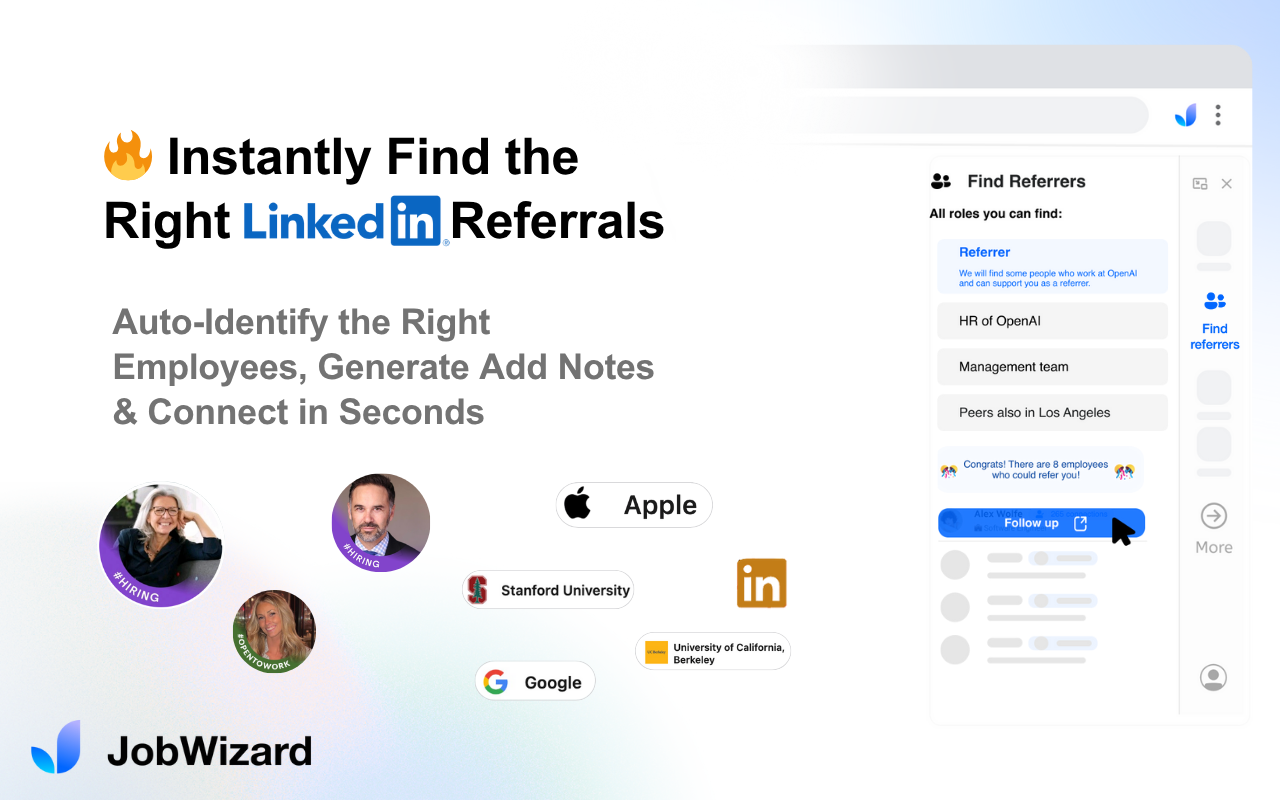JobWizard: AI Autofill Job Applications & LinkedIn Referrals