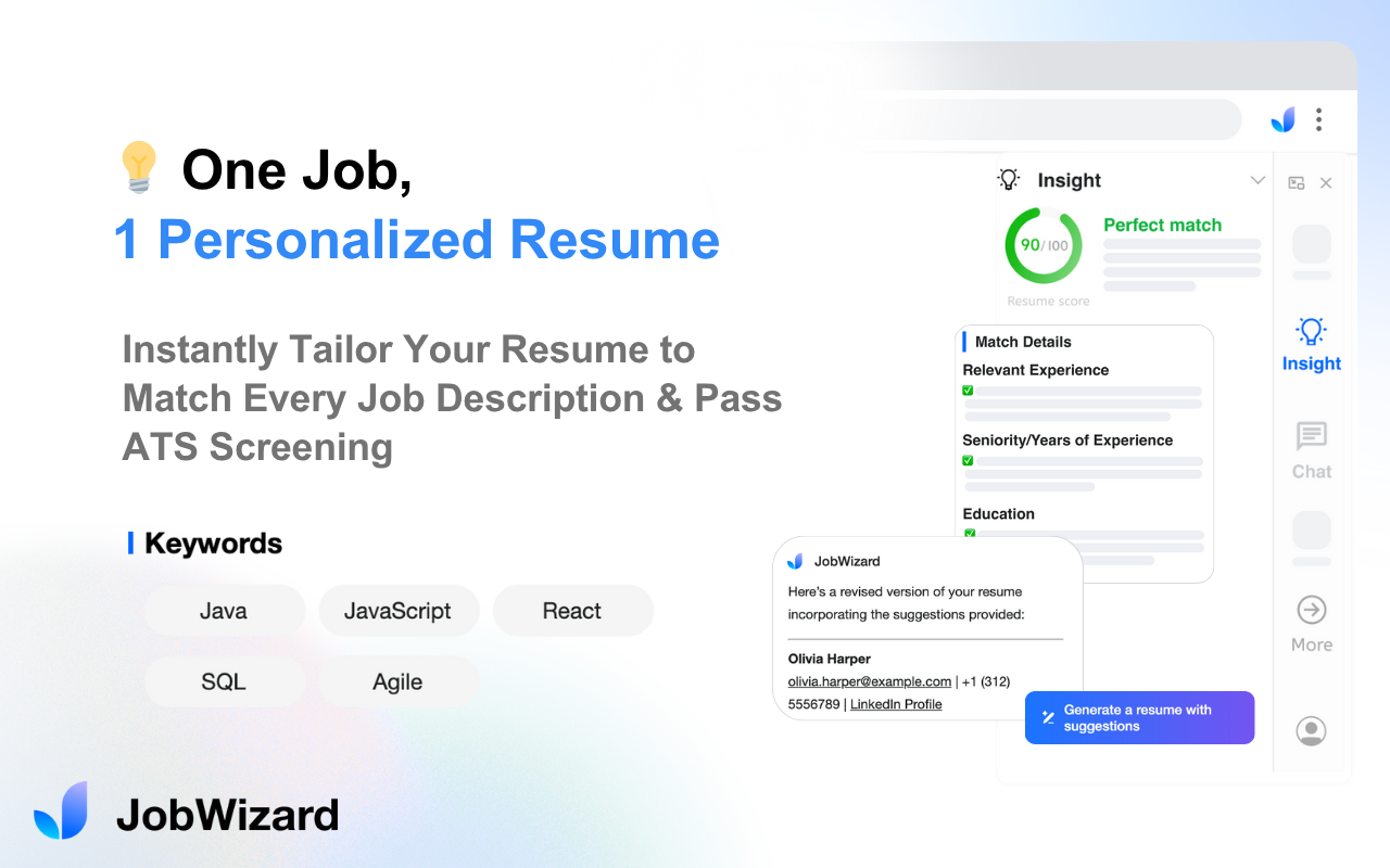 JobWizard: AI Autofill Job Applications & LinkedIn Referrals