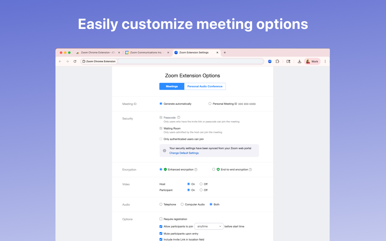 Zoom Chrome Extension