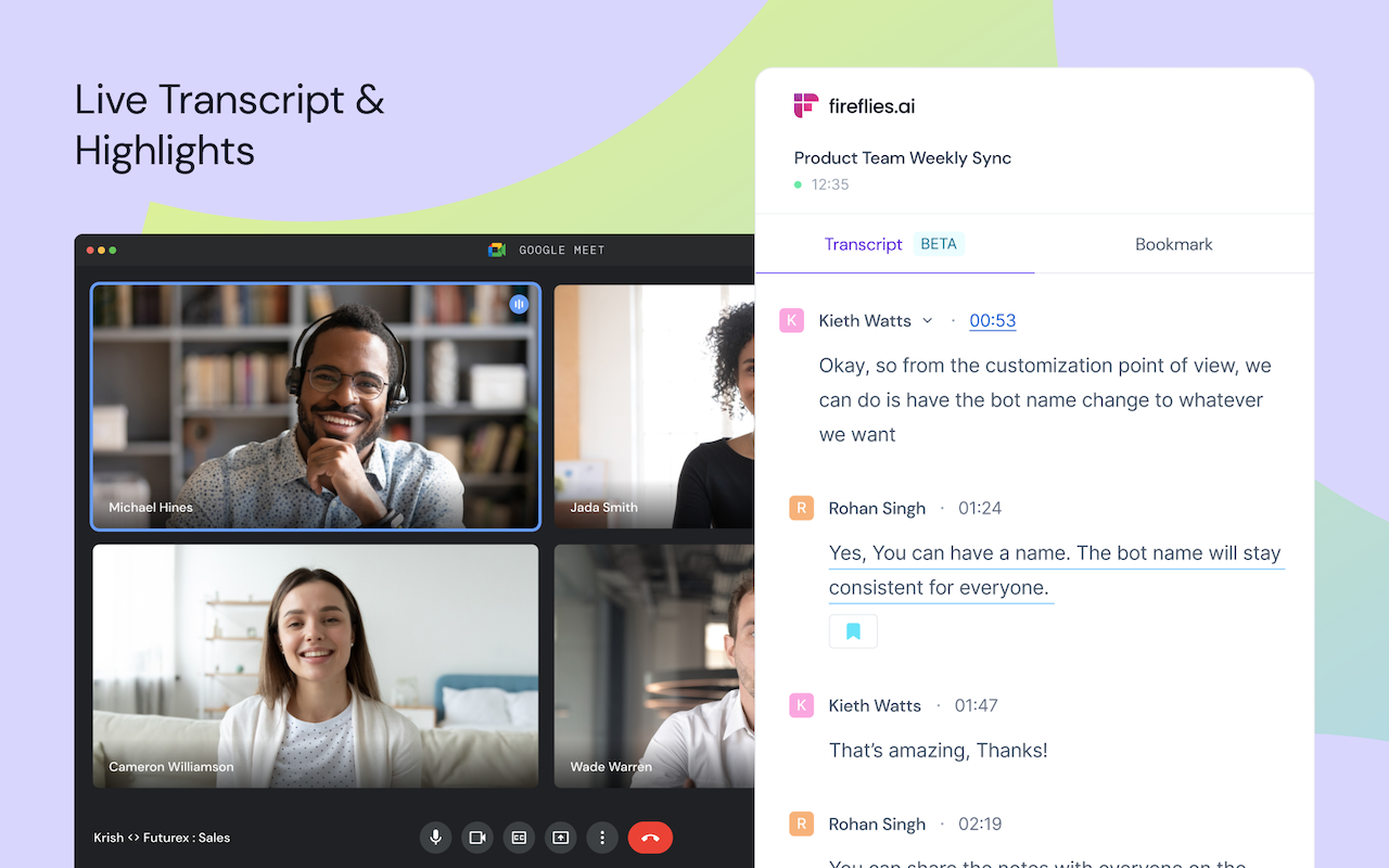 Fireflies: AI meeting notes