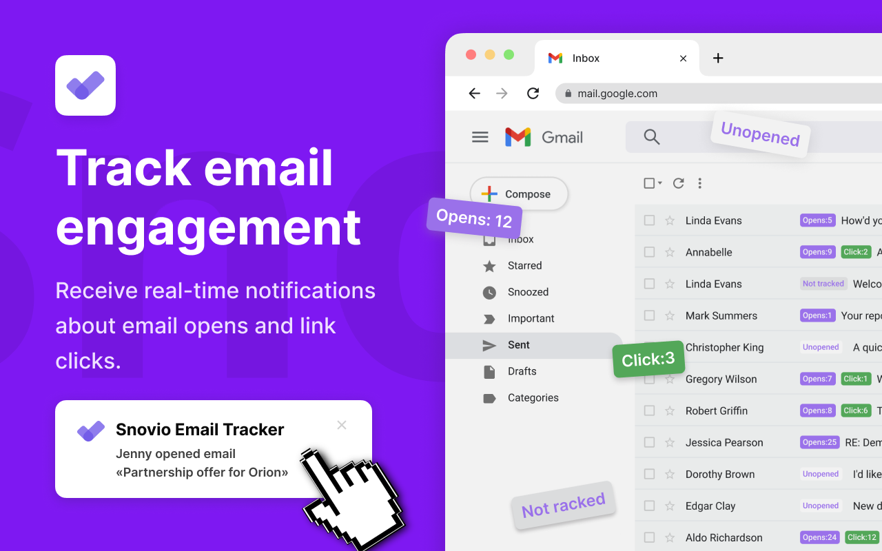 Unlimited Email Tracker by Snov.io